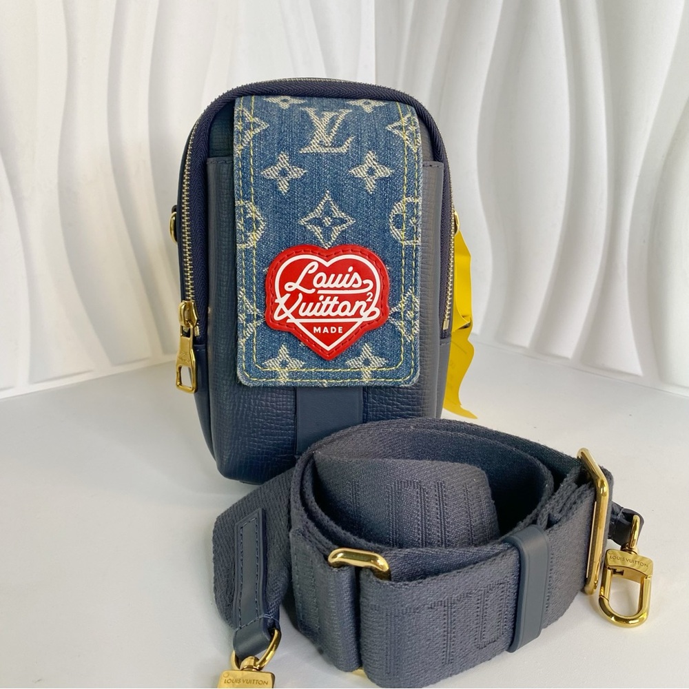 Louis Vuitton NIGO Denim Flap Double Phone Pouch